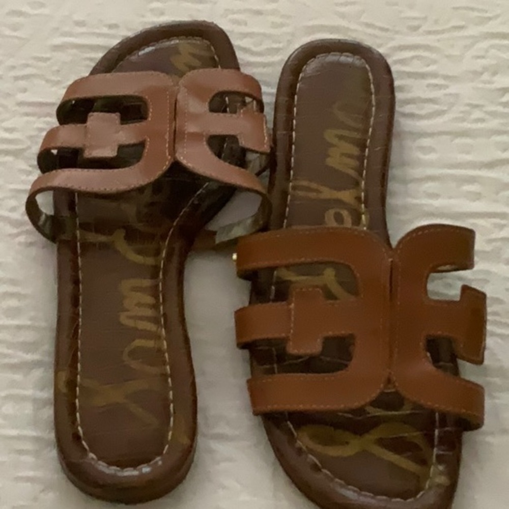 Sam Edelman bay slide sandal saddle leather.